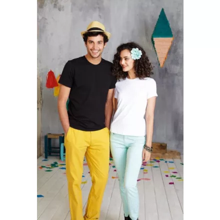 KARIBAN EROS MEN'S SHORT SLEEVE (KA342) nyári rövid ujjú férfi póló pamut/elasztán környakas oldalvarrott, Pamut/Elasztán