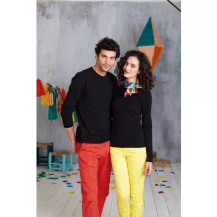 KARIBAN HELIOS MEN'S LONGSLEEVE (KA343) nyári hosszú ujjú férfi póló pamut/elasztán környakas testhez álló, Pamut/Elasztán