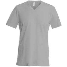   ka357oxg-m, KARIBAN MEN'S SHORT SLEEVE (KA357) nyári rövid ujjú férfi póló V nyakú oldalvarrott