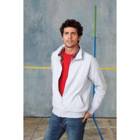   FULL ZIP FLEECE (KA450) hosszú ujjú uniszex pulóver poliészter/pamut oldalvarrott zsebes, Poliészter/Pamut