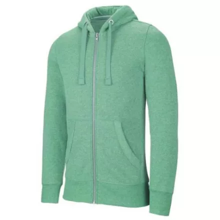 ka460ghe-s, MELANGE FULL ZIP HOODED (KA460) férfi pulóver poliészter/pamut zsebes végig zipzáras