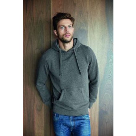 MELANGE HOODED (KA462) férfi pulóver poliészter/pamut zsebes kapucnis, Poliészter/Pamut