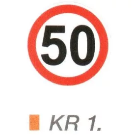 50 km sebességkorlátozás KR1.