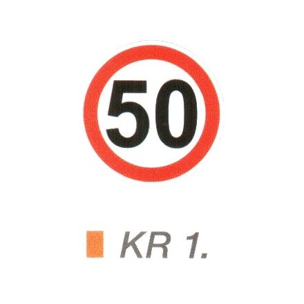 50 km sebességkorlátozás KR1.
