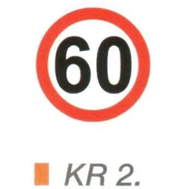 60 km sebességkorlátozás KR2.