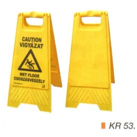   Csúszásveszélyre figyelmeztető tábla MAGYAR és ANGOL nyelven KR 53