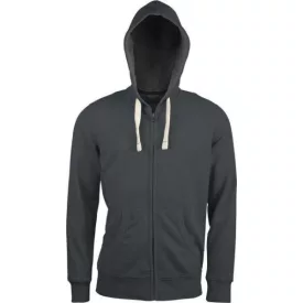   MEN'S ZIP HOODED SWEATSHIRT (KV2300) férfi pulóver poliészter/pamut zsebes végig zipzáras kapucnis,  mintás sötét szürke/Vintage Charcoal színben,  méret: XXL, méret: XXL, szín: mintás sötét szürke/Vintage Charcoal