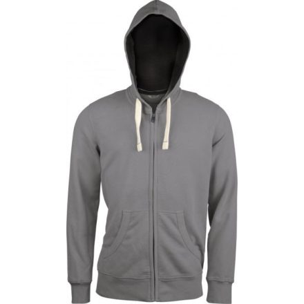 MEN'S ZIP HOODED SWEATSHIRT (KV2300) férfi pulóver poliészter/pamut zsebes végig zipzáras kapucnis, Poliészter/Pamut