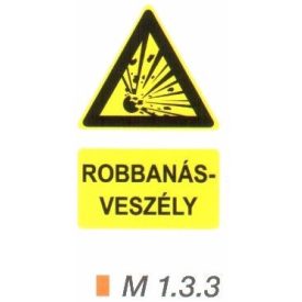 Robbanásveszélyes anyag m 1.3.3