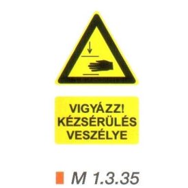 Vigyázz! Kézsérülés veszélye m 1.3.35