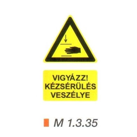Vigyázz! Kézsérülés veszélye m 1.3.35