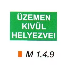 Üzemen kívül helyezve! m 1.4.9