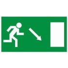 Menekülési útvonal, után világítós menekülési útvonalat jelző öntapadós tábla