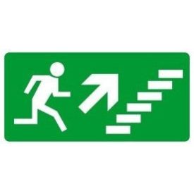   Menekülési útvonal, után világítós menekülési útvonalat jelző öntapadós tábla