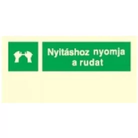   Üvegajtóhoz tábla, után világítós menekülési útvonalat jelző öntapadós tábla