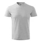 mlf_1020313 V-neck póló unisex világosszürke melírozott S