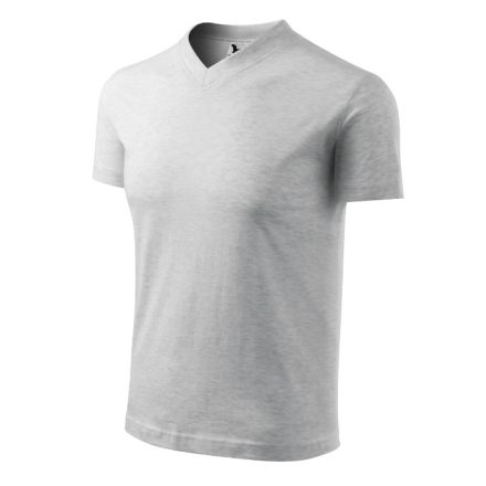 mlf_1020314 V-neck póló unisex világosszürke melírozott M