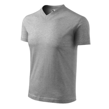 mlf_1021216 V-neck póló unisex sötétszürke melírozott XL