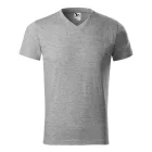 mlf_1111218 Heavy V-neck póló unisex sötétszürke melírozott 3XL