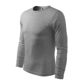   mlf_1191213 Fit-T LS póló férfi sötétszürke melírozott S