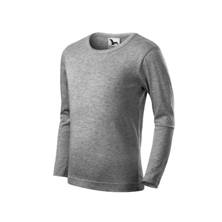 mlf_1211207 Fit-T LS póló gyerek sötétszürke melírozott 158 cm/12 éves