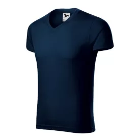 mlf_1460213 Slim Fit V-neck póló férfi tengerészkék S