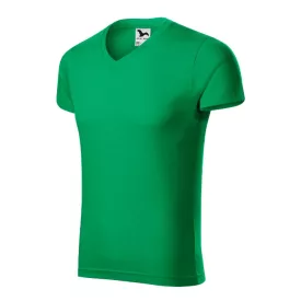 mlf_1461613 Slim Fit V-neck póló férfi fűzöld S