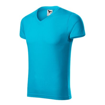 mlf_1464413 Slim Fit V-neck póló férfi türkiz S