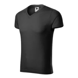mlf_1469413 Slim Fit V-neck póló férfi ébenszürke S