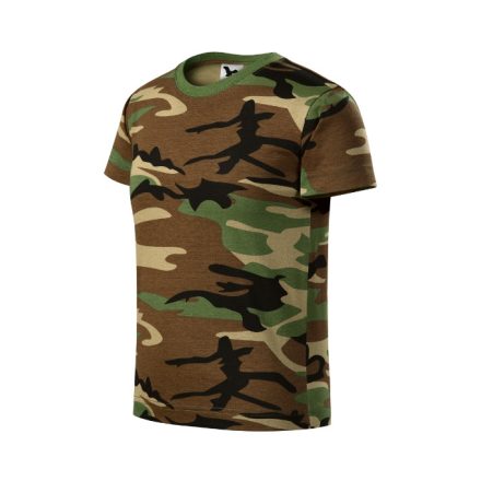 mlf_1493308 Camouflage póló gyerek barna terepszín 110 cm/4 éves