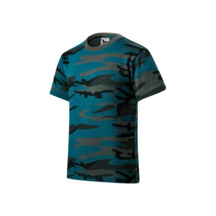 mlf_149C107 Camouflage póló gyerek camouflage petrol 158 cm/12 éves