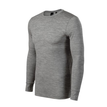 mlf_1591216 Merino Rise LS póló férfi sötétszürke melírozott XL