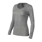 mlf_1601213 Merino Rise LS póló női sötétszürke melírozott S