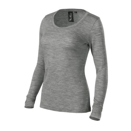 mlf_1601213 Merino Rise LS póló női sötétszürke melírozott S
