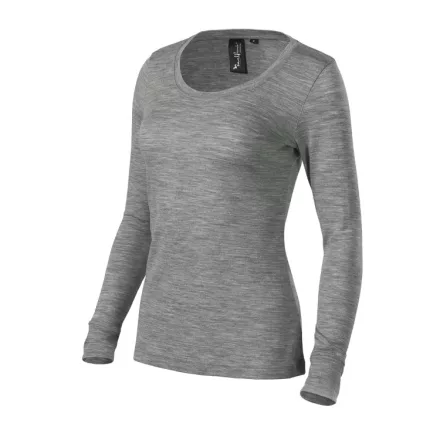 mlf_1601214 Merino Rise LS póló női sötétszürke melírozott M