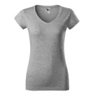 mlf_1621216 Fit V-neck póló női sötétszürke melírozott XL