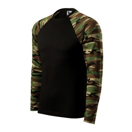 mlf_1663312 Camouflage LS póló unisex barna terepszín XS