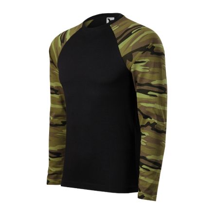 mlf_1663412 Camouflage LS póló unisex zöld terepszín XS