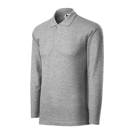 mlf_2211213 Pique Polo LS galléros póló férfi sötétszürke melírozott S