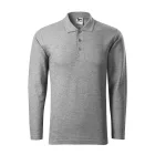 mlf_2211214 Pique Polo LS galléros póló férfi sötétszürke melírozott M