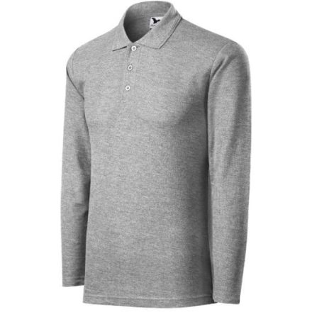 mlf_2211216 Pique Polo LS galléros póló férfi sötétszürke melírozott XL