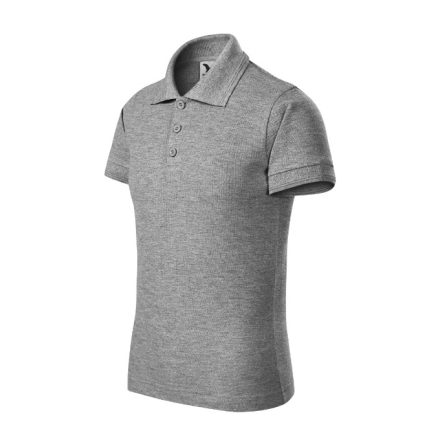 mlf_2221208 Pique Polo galléros póló gyerek sötétszürke melírozott 110 cm/4 éves