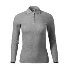 mlf_2311213 Pique Polo LS galléros póló női sötétszürke melírozott S