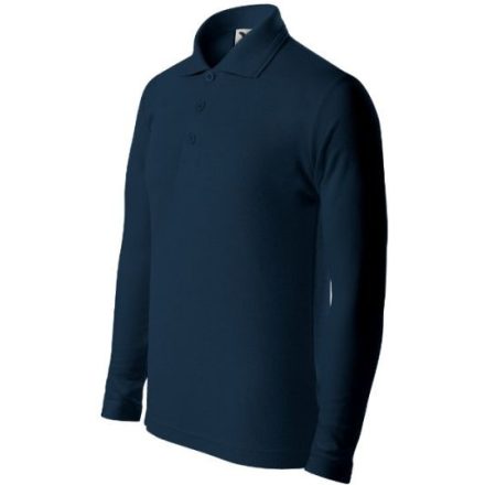 mlf_2410211 Pique Polo LS galléros póló gyerek tengerészkék 146 cm/10 éves
