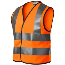   mlf_9V49831 HV Bright biztonsági mellény gyerek fluoreszkáló narancssárga 104 - 128 cm/4 - 6 éves
