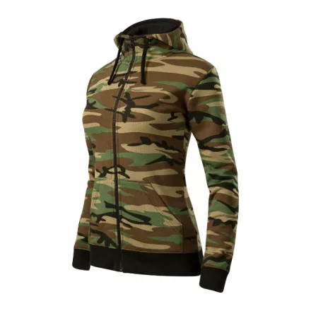 mlf_C203316 Camo Zipper felső női barna terepszín XL