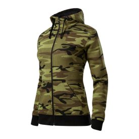 mlf_C203412 Camo Zipper felső női zöld terepszín XS
