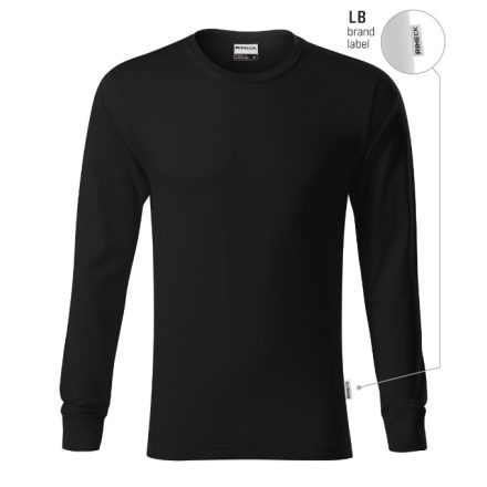 mlf_R05LB13 Resist LS póló unisex fekete 01 (brand label) S