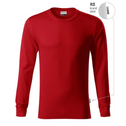 mlf_R05RD13 Resist LS póló unisex piros 07 (brand label) S