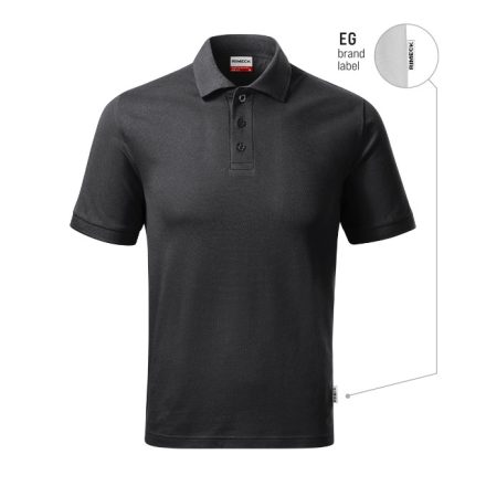 mlf_R20EG13 Resist Heavy Polo galléros póló férfi ébenszürke 94 (brand label) S